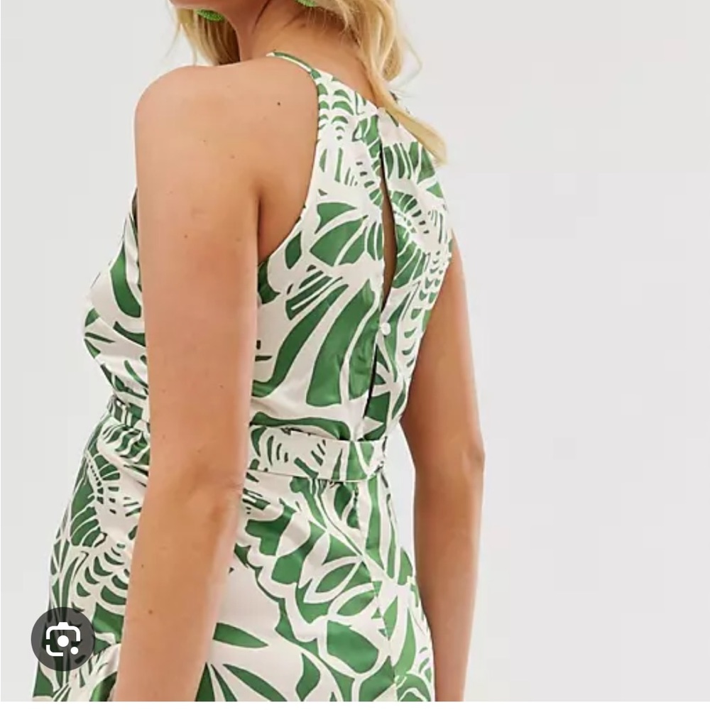 ASOS maternity semi formal ruffle midi dress green and white. NWT - Picture 4 of 8